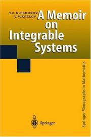 Cover of: A Memoir on Integrable Systems