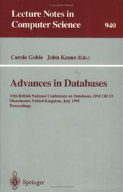 Cover of: Advances in databases by British National Conference on Databases (13th 1995 Manchester, England)