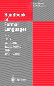 Cover of: Handbook of Formal Languages: Volume 2. Linear Modeling by 