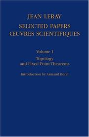 Cover of: Jean Leray Selected Papers/Oeuvres Scientifiques