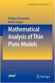 Cover of: Mathematical analysis of thin plate models