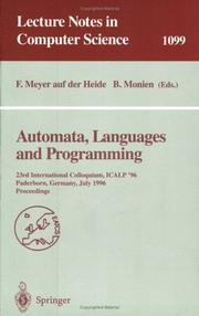 Automata, languages and programming by Friedhelm Meyer auf der Heide
