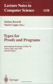 Cover of: Types for proofs and programs by TYPES '95 (1995 Turin, Italy)