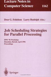 Cover of: Job Scheduling Strategies for Parallel Processing by 