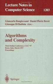 Algorithms and complexity by Italian Conference on Algorithms and Complexity (3rd 1997 Rome, Italy)