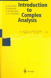 Cover of: Introduction to Complex Analysis