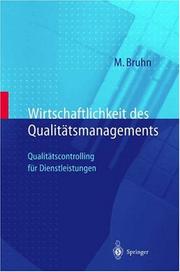 Cover of: Wirtschaftlichkeit des Qualitätsmanagements by Manfred Bruhn, D. Georgi