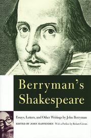 Cover of: Berryman's Shakespeare by John Berryman