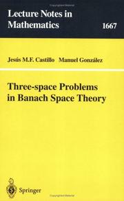 Cover of: Three-space problems in Banach space theory