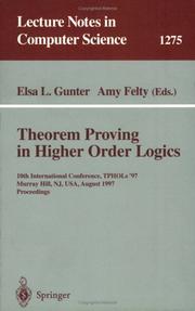 Cover of: Theorem proving in higher order logics | TPHOLs 