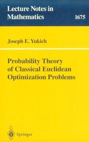 Cover of: Probability theory of classical Euclidean optimization problems