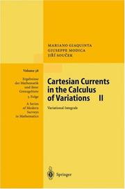 Cover of: Cartesian currents in the calculus of variations | Mariano Giaquinta