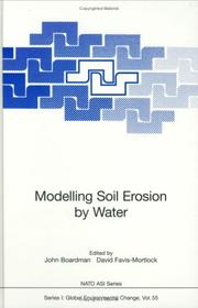 Cover of: Modelling soil erosion by water