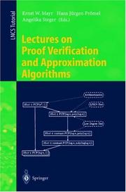 Cover of: Lectures on proof verification and approximation algorithms