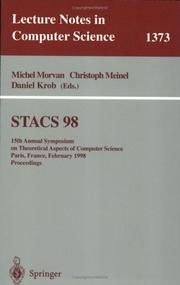 Cover of: STACS 98 by Symposium on Theoretical Aspects of Computer Science (15th 1998 Paris, France)