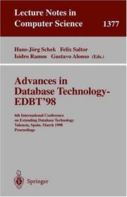 Cover of: Advances in database technology--EDBT '98: 6th International Conference on Extending Database Technology, Valencia, Spain, March 23-27, 1998 : proceedings