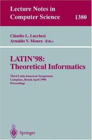 Cover of: LATIN '98, theoretical informatics by Latin American Symposium on Theoretical Informatics (3rd 1998 Campinas, São Paulo, Brazil)