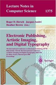 Cover of: Electronic Publishing, Artistic Imaging, and Digital Typography by 