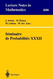 Cover of: Séminaire de Probabilités XXXII (Lecture Notes in Mathematics / Séminaire de Probabilités) by 