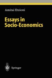 Cover of: Essays in socio-economics by Amitai Etzioni