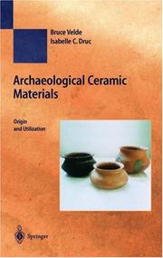 Cover of: Archaeological ceramic materials by B. Velde