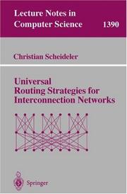 Cover of: Universal routing strategies for interconnection networks