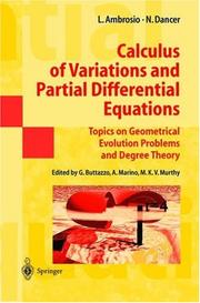 Cover of: Calculus of variations and partial differential equations: topics on geometrical evolution problems and degree theory