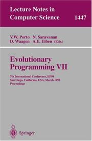 Cover of: Evolutionary programming VII: 7th international conference, EP98, San Diego, California, USA, March 25-27, 1998 : proceedings