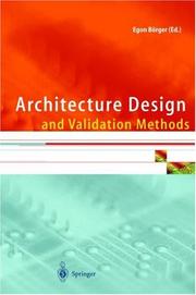 Cover of: Architecture design and validation methods by Egon Börger (ed.).