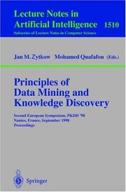 Principles of data mining and knowledge discovery by PKDD '98 (1998 Nantes, France)