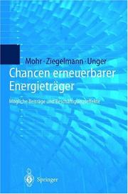 Cover of: Chancen erneuerbarer Energieträger: Mögliche Beiträge und Beschäftigungseffekte