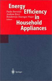 Cover of: Energy Efficiency in Household Appliances: Proceedings of the First International Conference on Energy Efficiency in Household Appliances, 10-12 November 1997, Florence, Italy