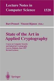 Cover of: State of the Art in Applied Cryptography by 