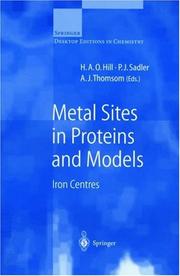 Cover of: Metal sites in proteins and models by H.A.O.Hill, P.J. Sadler, A.J. Thomson (eds.).