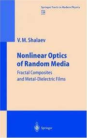 Cover of: Nonlinear optics of random media by Vladimir M. Shalaev