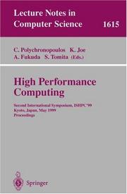 Cover of: High Performance Computing by Kazuki Joe, Akira Fukuda, Shinji Tomita