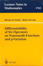 Cover of: Differentiability of six operators on nonsmooth functions and p-variation