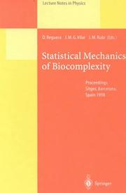 Cover of: Statistical Mechanics of Biocomplexity by 