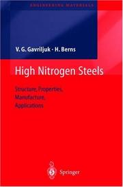 Cover of: High Nitrogen Steels by Valentin G. Gavriljuk, Hans Berns