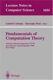 Cover of: Fundamentals of computation theory by FCT'99 (1999 Iași, Romania)