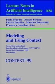 Cover of: Modeling and Using Context | 