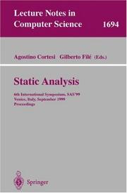 Cover of: Static Analysis by 