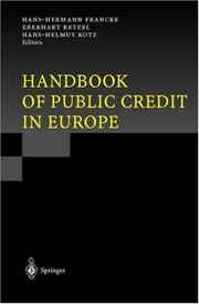 Cover of: Handbook of public credit in Europe