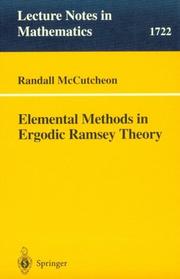 Cover of: Elemental Methods in Ergodic Ramsey Theory by Randall McCutcheon