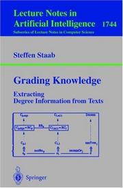 Cover of: Grading Knowledge: Extracting Degree Information from Texts