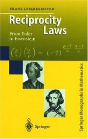 Cover of: Reciprocity Laws by Franz Lemmermeyer