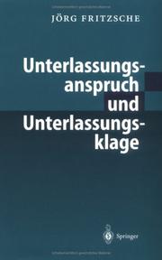 Cover of: Unterlassungsanspruch und Unterlassungsklage