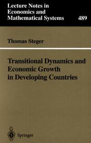 Cover of: Transitional Dynamics and Economic Growth in Developing Countries | Thomas Steger