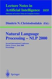 Cover of: Natural Language Processing - NLP 2000 | Dimitris N. Christodoulakis