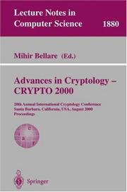 Cover of: Advances in Cryptology - CRYPTO 2000 by Mihir Bellare